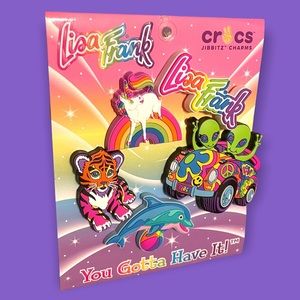 SOLD!!  Lisa Frank Crocs JIBBITZ Shoe Charms 5-Pack New! Bring back the 80s!